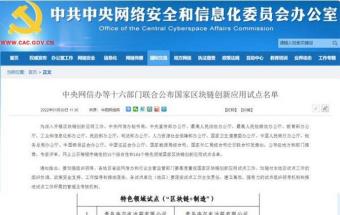 仅此一家整车企业入选国家区块链创新应用试点名单