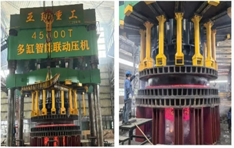 45000吨压机首次试压成功！